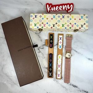 Louis Vuitton Apple Watch Band LV Multicolor Print Leather iWatch